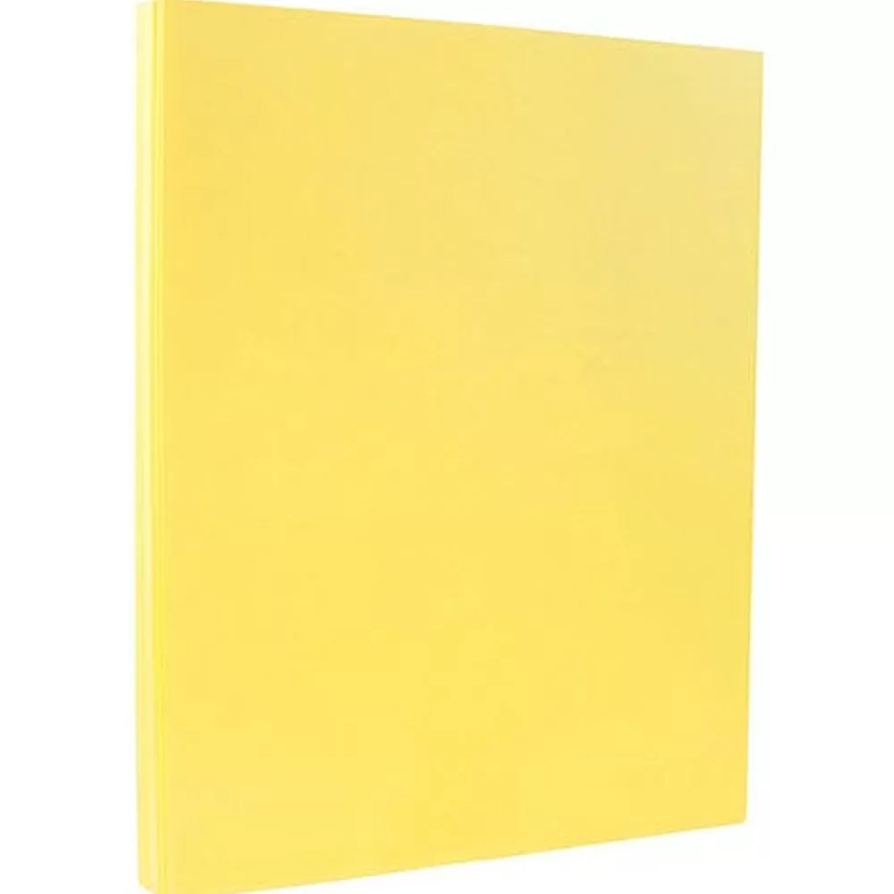 JAM Paper 8.5" x 11" Vellum Bristol Cardstock, 110lb, Canary Yellow, 100/pack (816917020G) Store