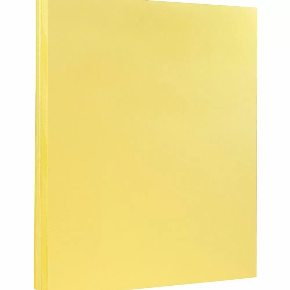JAM Paper 8.5" x 11" Vellum Bristol Cardstock, 67lb, Canary Yellow, 100/pack (169822G) Discount