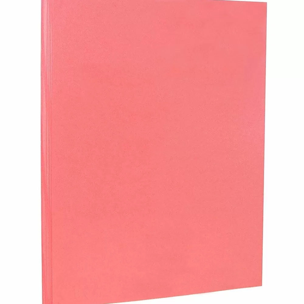 JAM Paper 8.5" x 11" Vellum Bristol Cardstock, 67lb, Cherry, 100/pack (169823G) Cheap