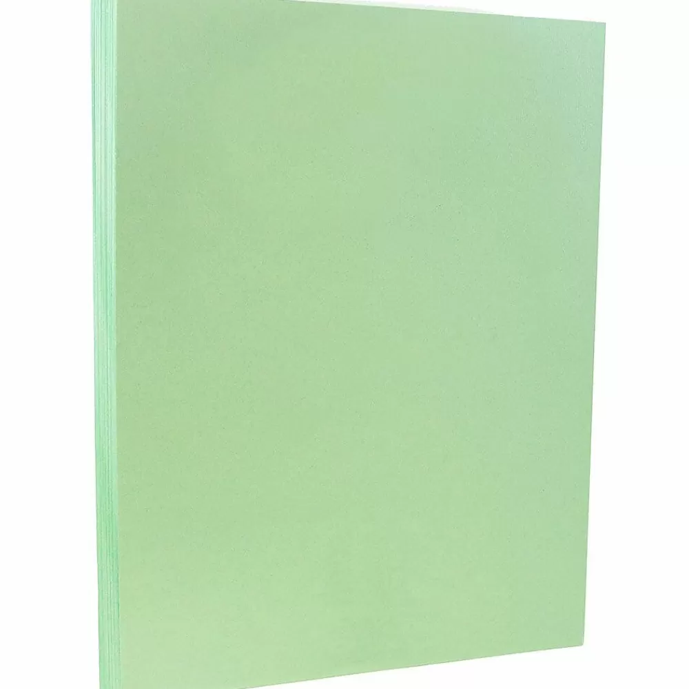JAM Paper 8.5" x 11" Vellum Bristol Cardstock, 110lb, Green, 100/pack (169852G) Fashion