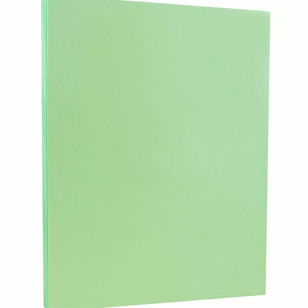 JAM Paper 8.5" x 11" Vellum Bristol Cardstock, 67lb, Green, 100/pack (169826G) Flash Sale
