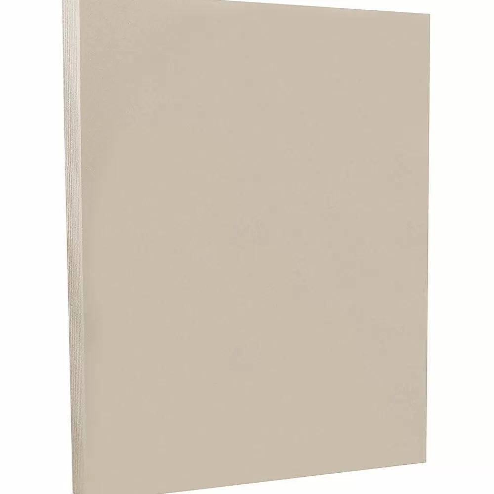 JAM Paper 8.5" x 11" Vellum Bristol Cardstock, 67lb, Grey, 100/pack (169827G) Online