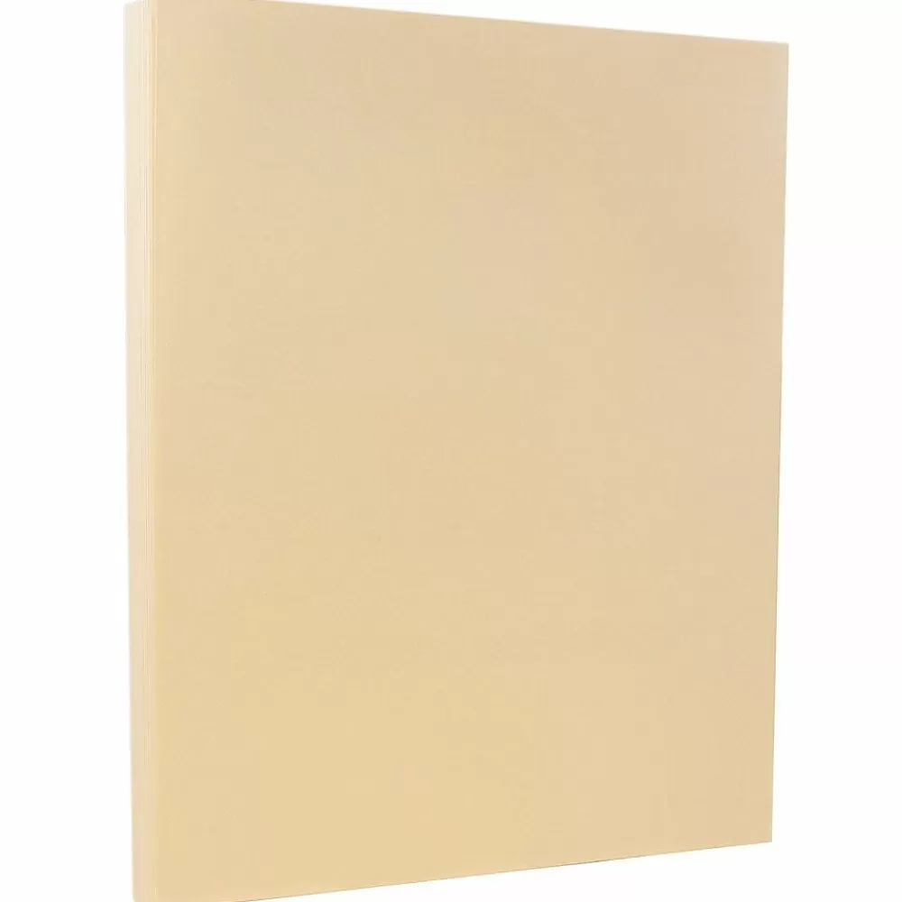 JAM Paper 8.5" x 11" Vellum Bristol Cardstock, 67lb, Ivory, 100/pack (169828G) Store