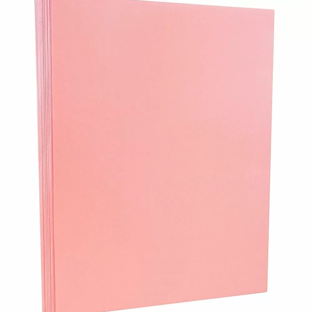 JAM Paper 8.5" x 11" Vellum Bristol Cardstock, 67lb, Pink, 100/pack (169831G) Best