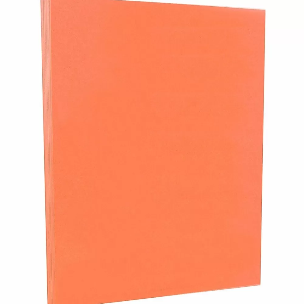 JAM Paper 8.5" x 11" Vellum Bristol Cardstock, 67lb, Salmon, 100/pack (169832G) New