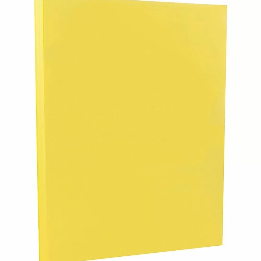 JAM Paper 8.5" x 11" Vellum Bristol Cardstock, 67lb, Yellow, 100/pack (169838G) Outlet