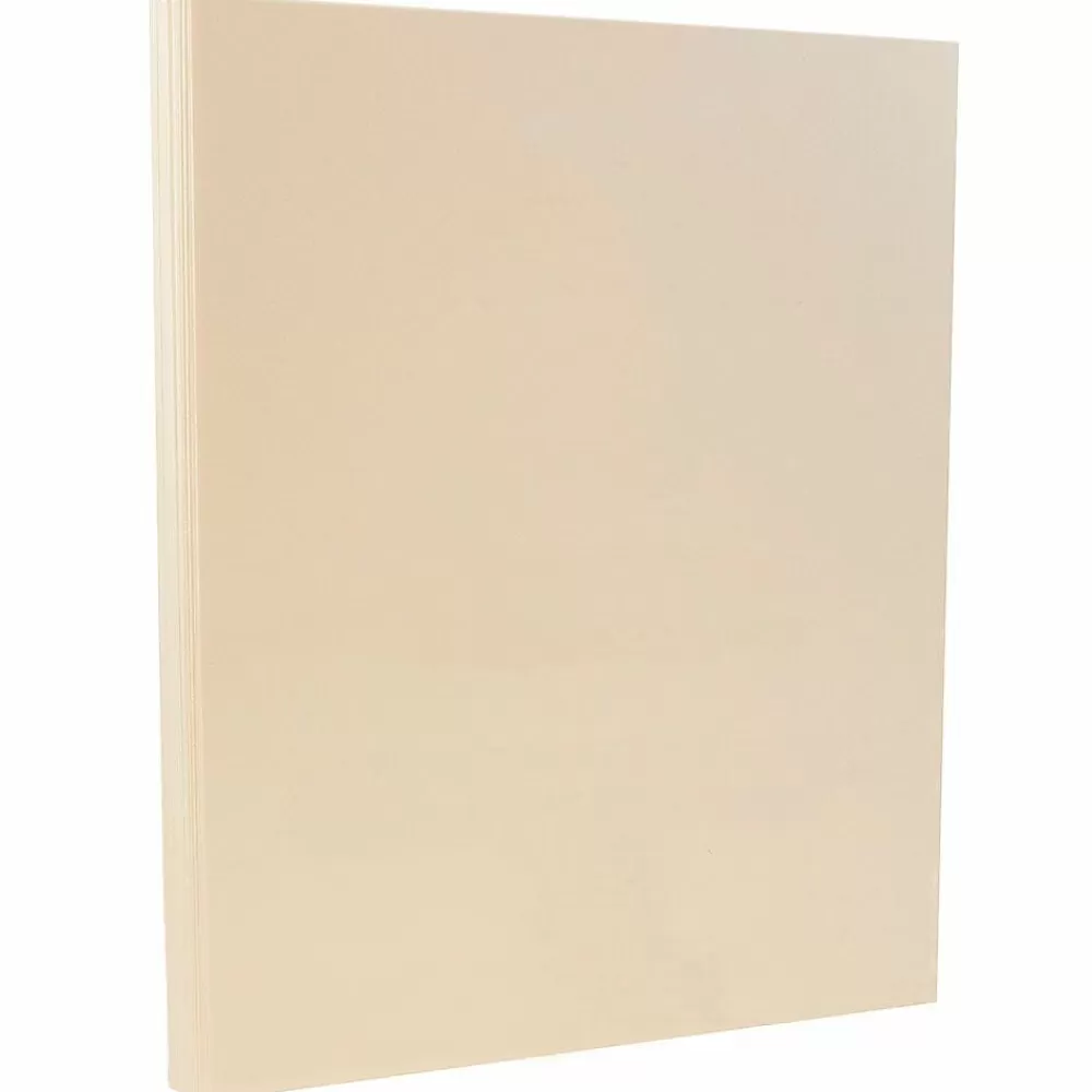 JAM Paper 8.5" x 11" Vellum Bristol Index Cardstock, 110lb, Ivory, 100/pack (169851G) Cheap