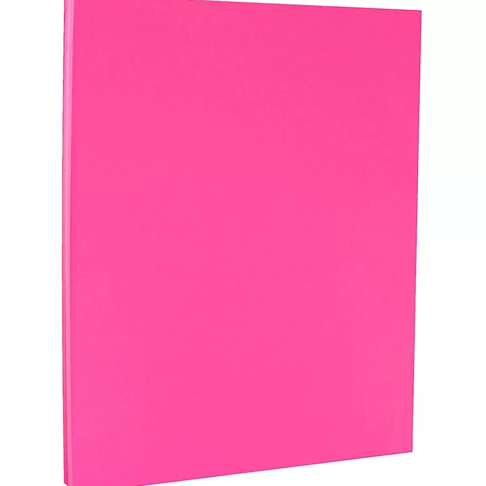 JAM Paper Bright Hue 65 lb. Cardstock Paper, 8.5" x 11", Ultra Fuchsia, 50 Sheets/Pack (184851) Shop