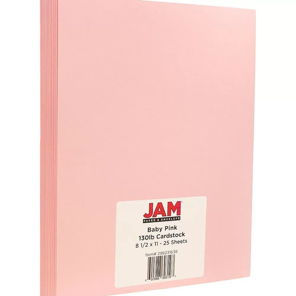 JAM Paper Extra Heavyweight 130 lb. Cardstock Paper, 8.5" x 11", Baby Pink, 25 Sheets/Pack (296231639) Shop