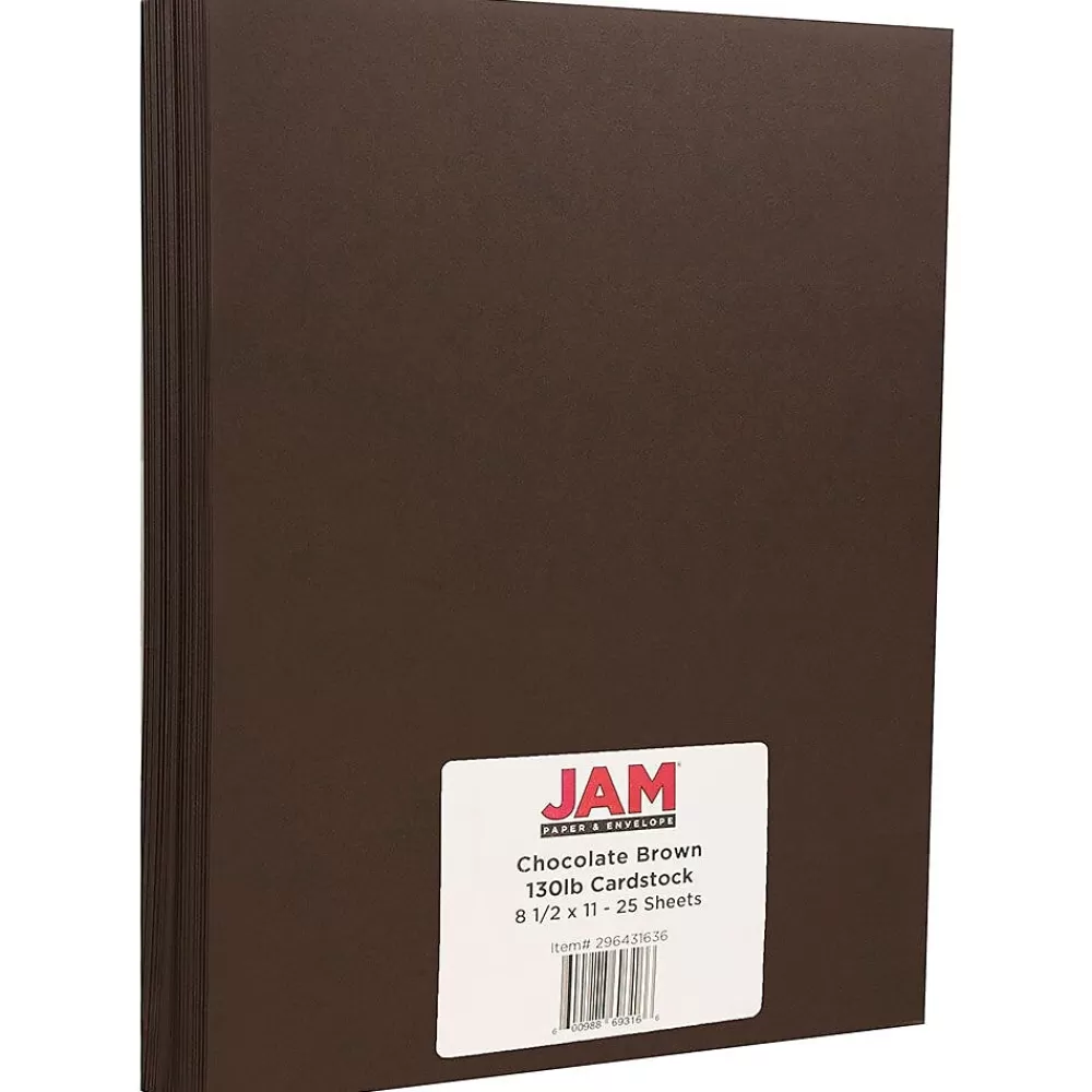 JAM Paper Extra Heavyweight 130 lb. Cardstock Paper, 8.5" x 11", Chocolate Brown, 25 Sheets/Pack (296431636) Best