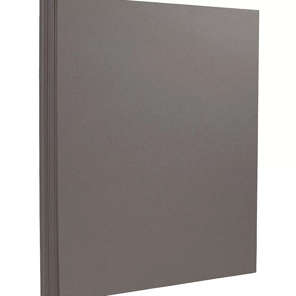 JAM Paper Extra Heavyweight 130 lb. Cardstock Paper, 8.5" x 11", Dark Gray, 25 Sheets/Pack (296631631) Clearance