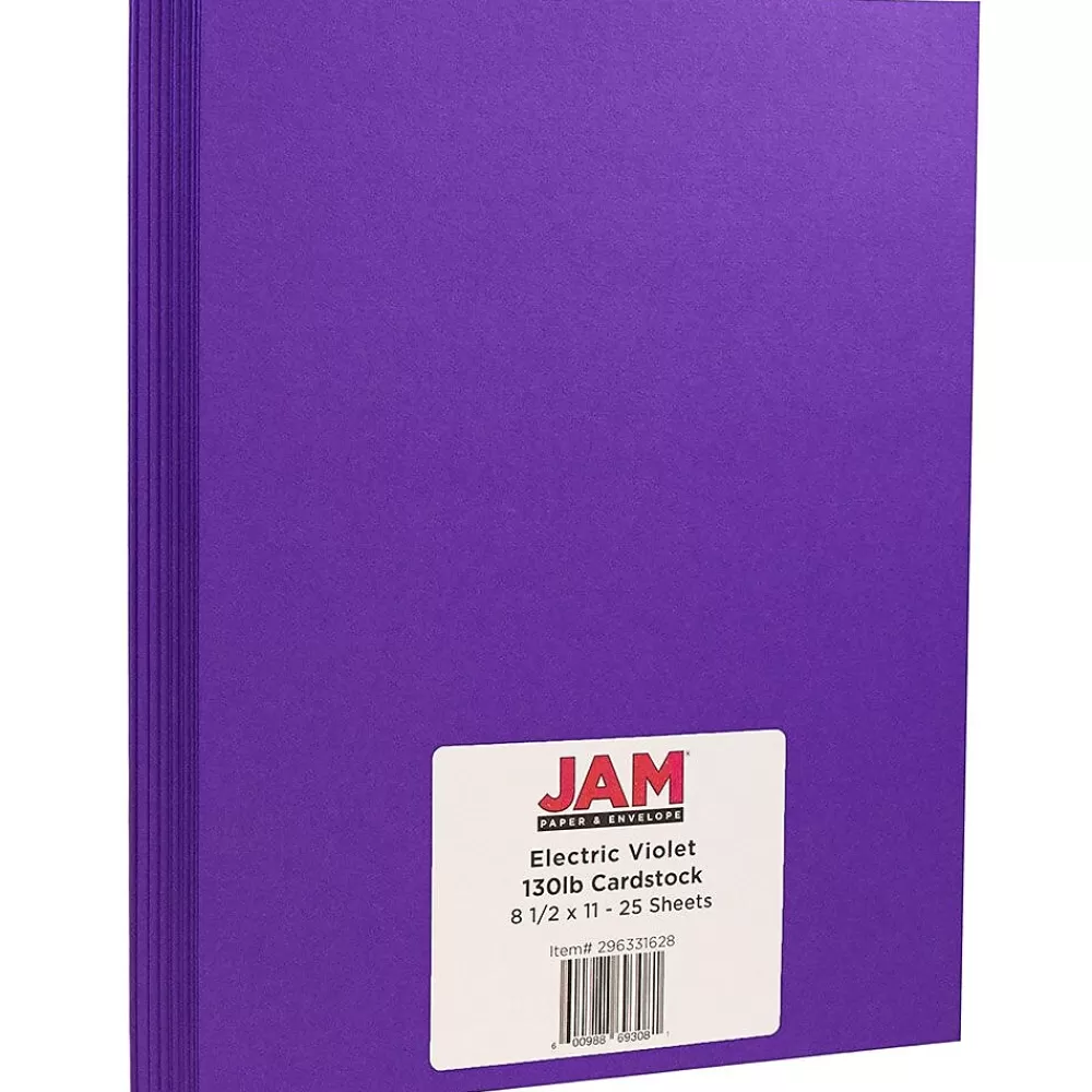 JAM Paper Extra Heavyweight 130 lb. Cardstock Paper, 8.5" x 11", Electric Violet Purple, 25 Sheets/Pack (296331628) Discount
