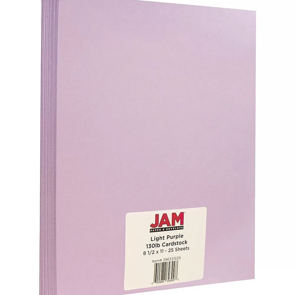 JAM Paper Extra Heavyweight 130 lb. Cardstock Paper, 8.5" x 11", Light Purple, 25 Sheets/Pack (296331629) Best