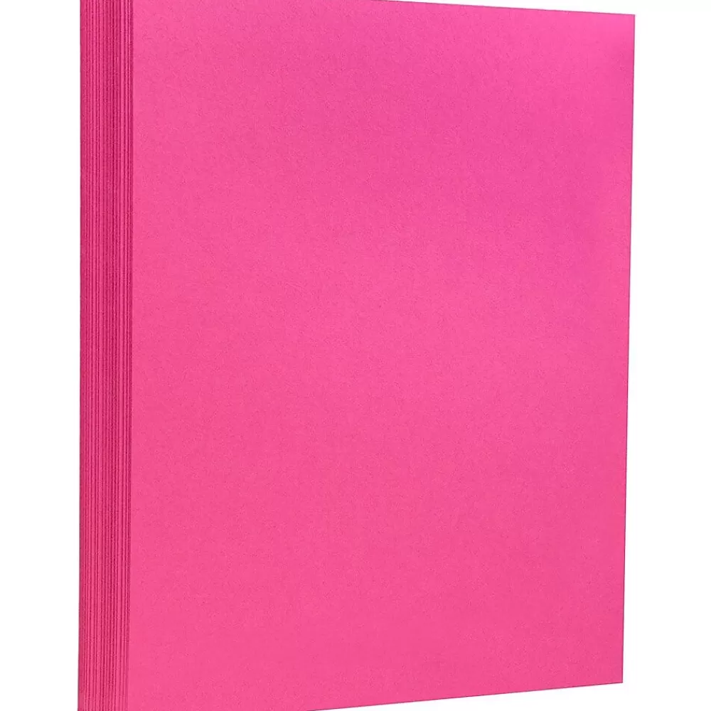 JAM Paper Extra Heavyweight 130 lb. Cardstock Paper, 8.5" x 11", Magenta Pink, 25 Sheets/Pack (296331630) Clearance