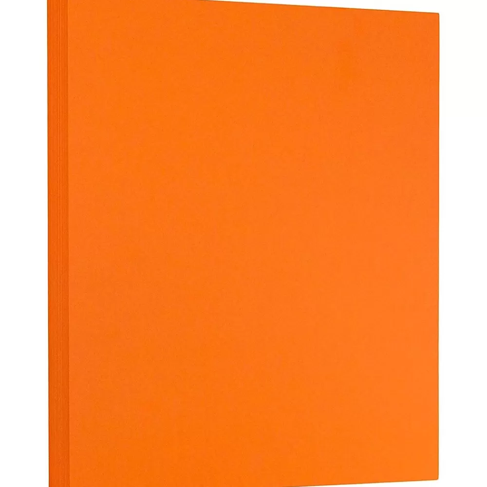 JAM Paper Extra Heavyweight 130 lb. Cardstock Paper, 8.5" x 11", Mandarin Orange, 25 Sheets/Pack (295831634) Clearance