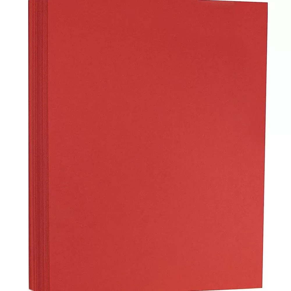 JAM Paper Extra Heavyweight 130 lb. Cardstock Paper, 8.5" x 11", Red, 25 Sheets/Pack (295731621) New