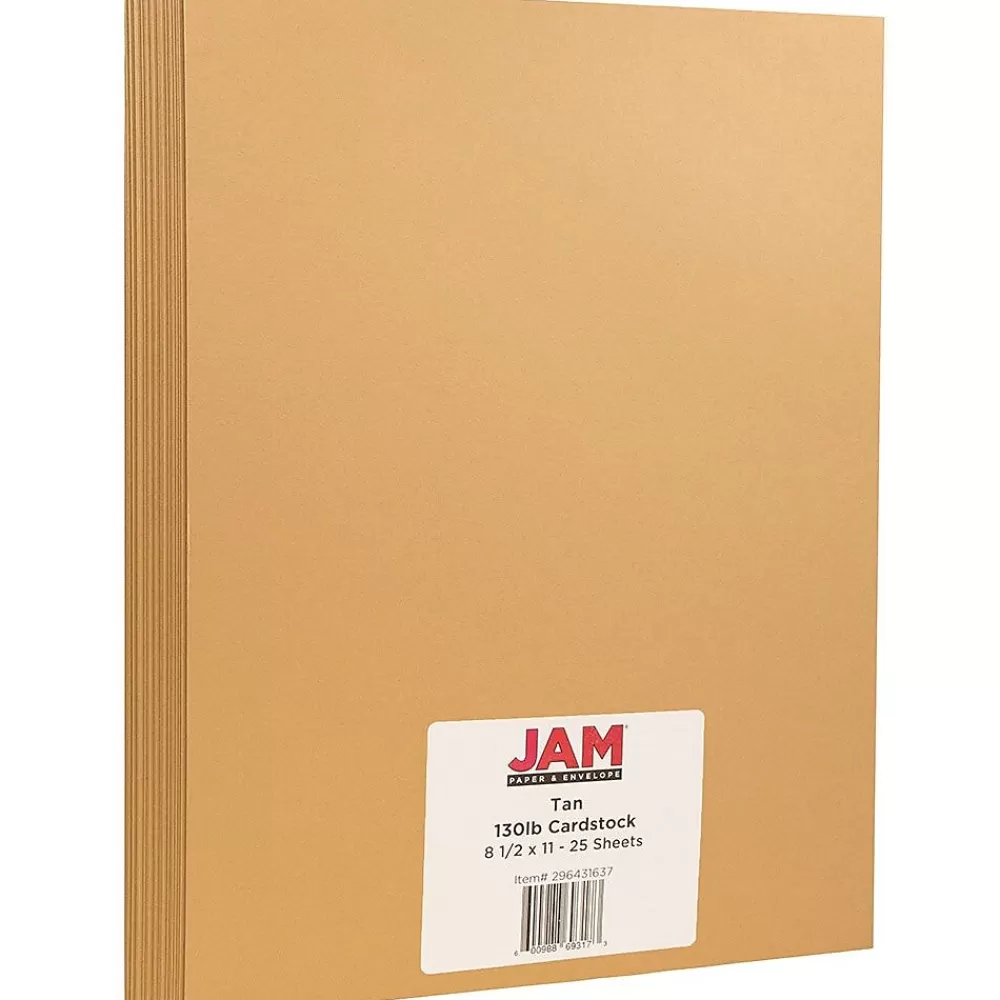 JAM Paper Extra Heavyweight 130 lb. Cardstock Paper, 8.5" x 11", Tan Brown, 25 Sheets/Pack (296431637) Best