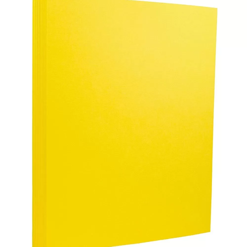 JAM Paper Extra Heavyweight 130 lb. Cardstock Paper, 8.5" x 11", Yellow, 25 Sheets/Pack (295931633) Flash Sale