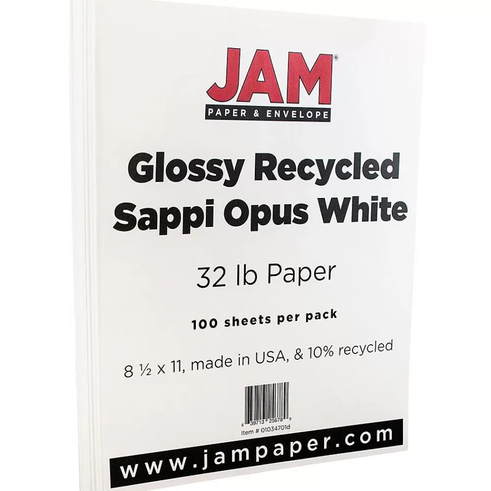 JAM Paper Glossy Presentation Paper, 8.5" x 11", 100 Sheets/Pack (1034701D) Cheap