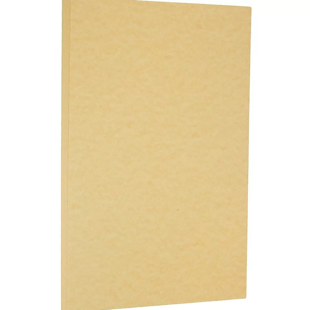 JAM Paper Parchment 65 lb. Cardstock Paper, 8.5" x 14", Antique Gold Yellow, 50 Sheets/Pack (17128864) Fashion
