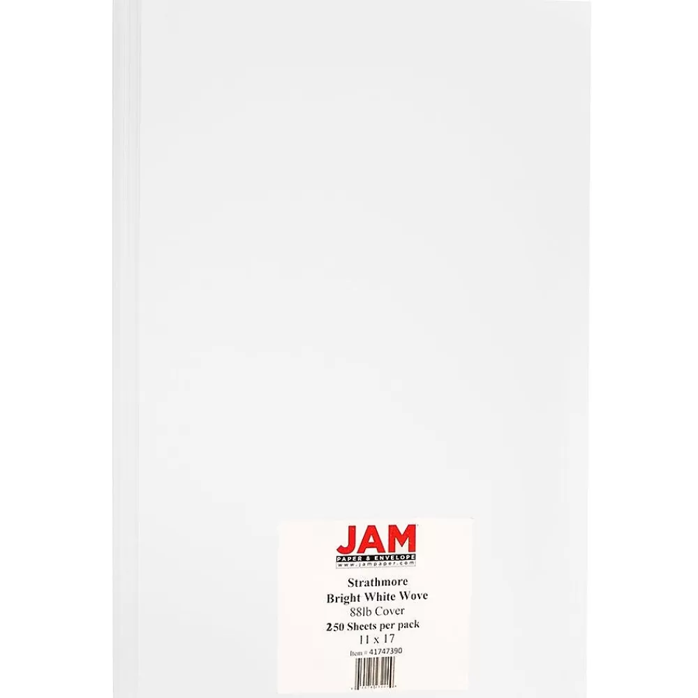 JAM Paper Strathmore 88 lb. Cardstock Paper, 11" x 17", Bright White, 250 Sheets/Ream (41747390B) New