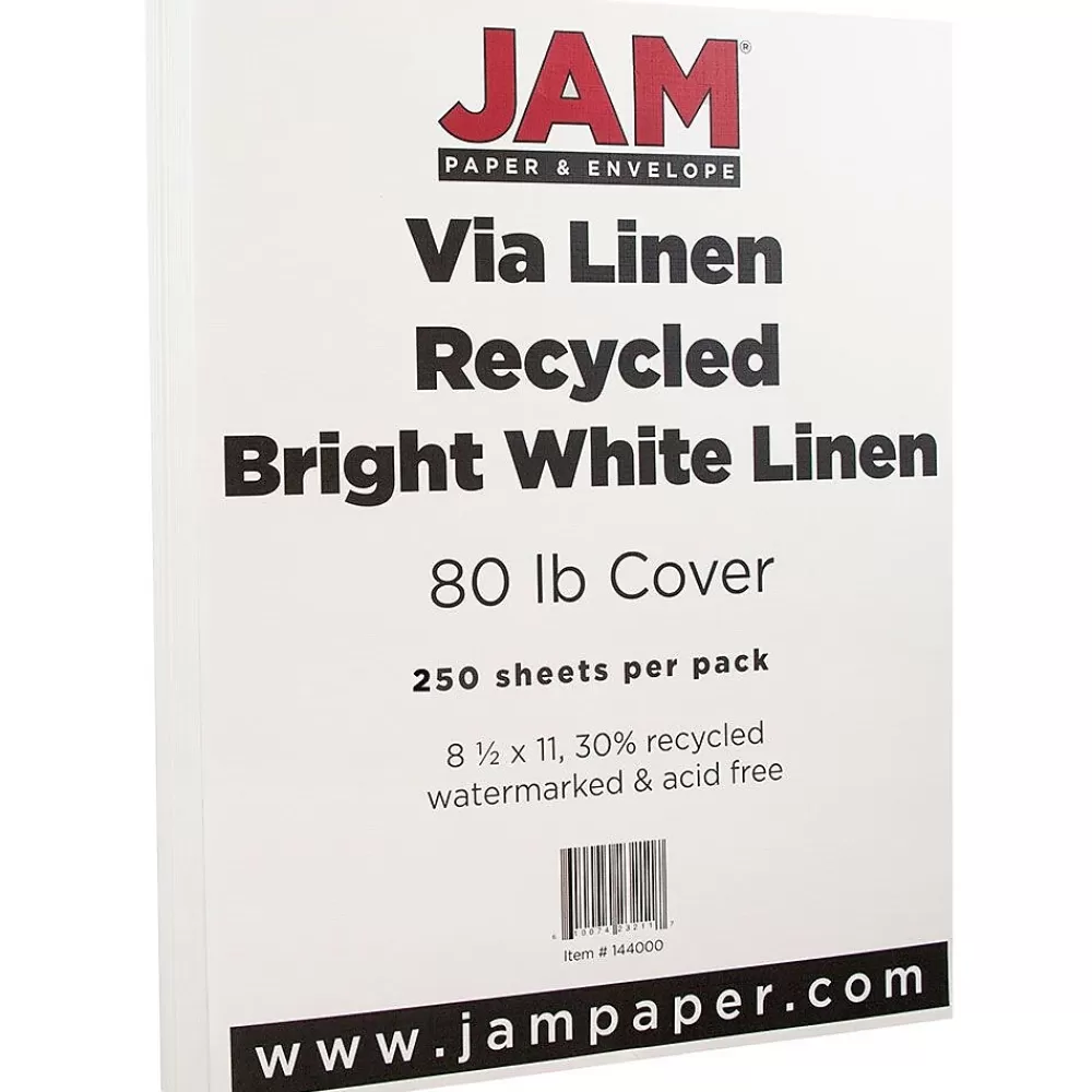 JAM Paper Strathmore 80 lb. Cardstock Paper, 8.5" x 11", Bright White, 250 Sheets/Ream (144000B) Cheap