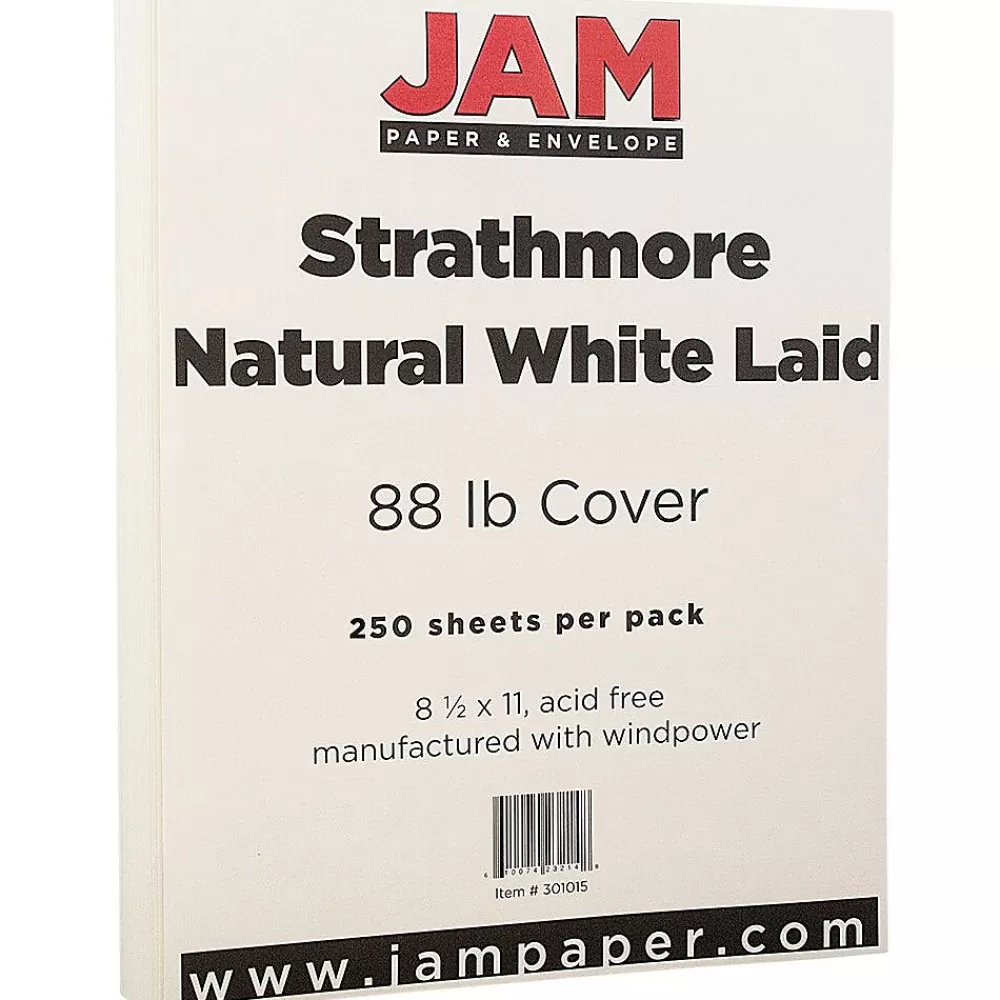 JAM Paper Strathmore 80 lb. Cardstock Paper, 8.5" x 11", Natural White, 250 Sheets/Ream (301015B) Online