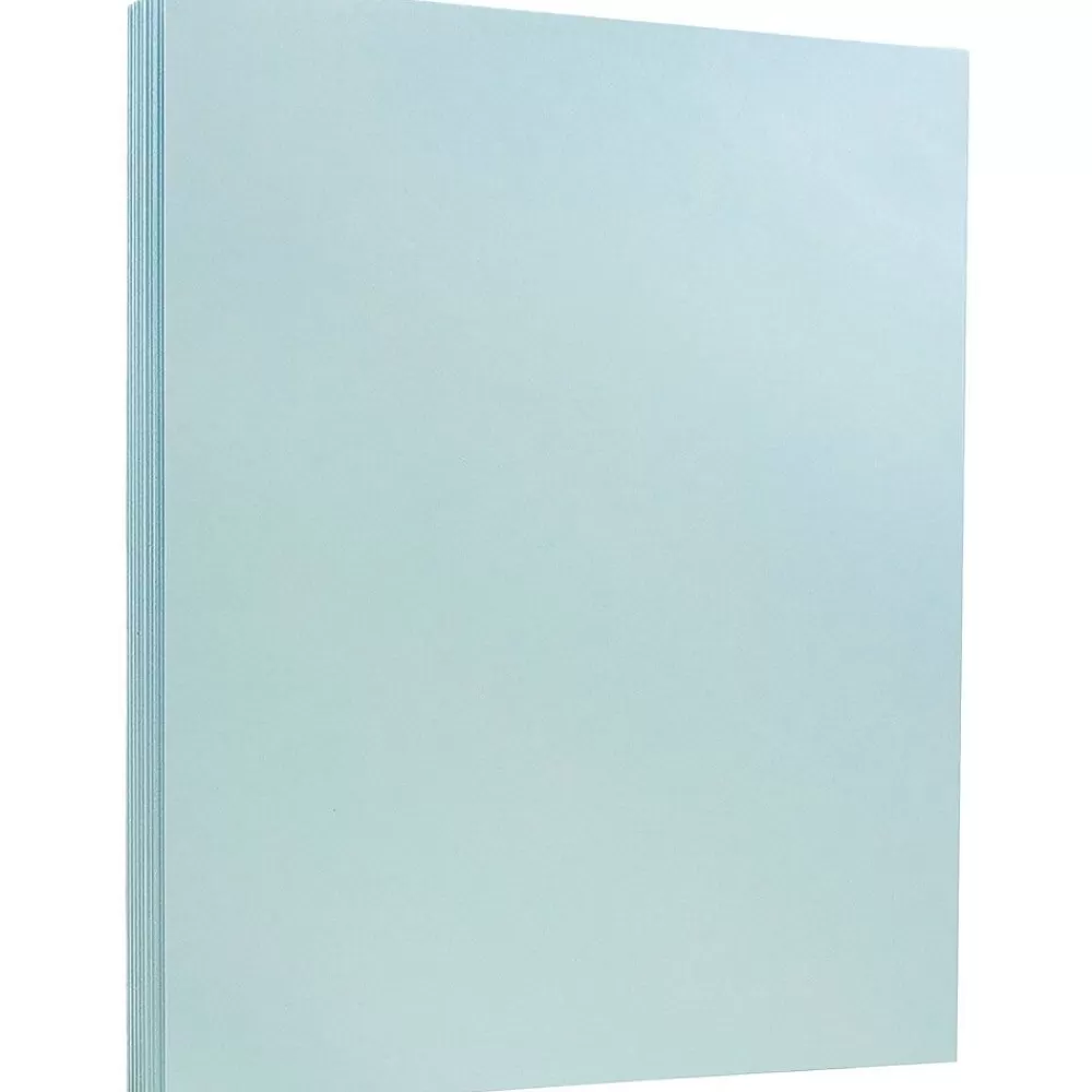 JAM Paper Vellum Bristol 100 lb. Cardstock Paper, 8.5" x 11", Blue, 50 Sheets/Pack (216916789) Flash Sale