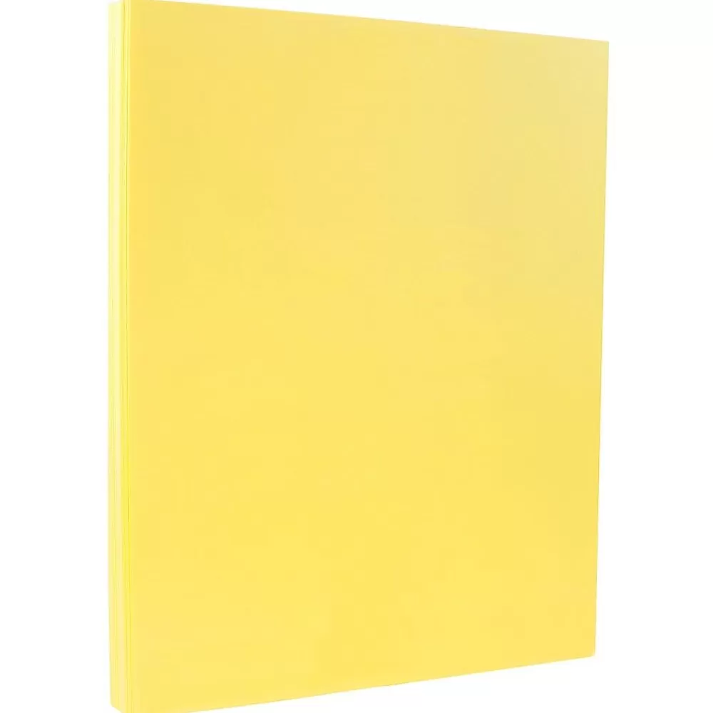 JAM Paper Vellum Bristol 110 lb. Cardstock Paper, 8.5" x 11", Canary Yellow, 50 Sheets/Pack (816917020) Store