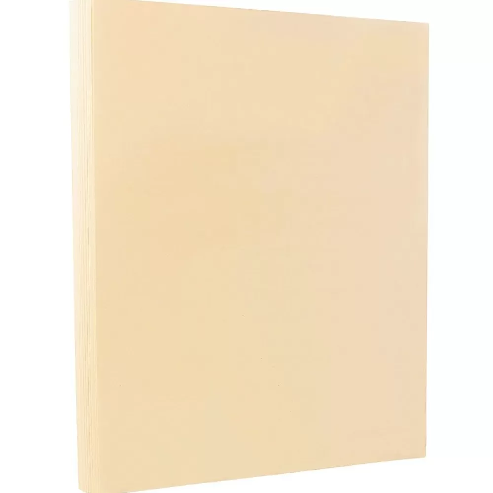 JAM Paper Vellum Bristol 67 lb. Cardstock Paper, 8.5" x 11", Cream, 50 Sheets/Pack (169824) Store