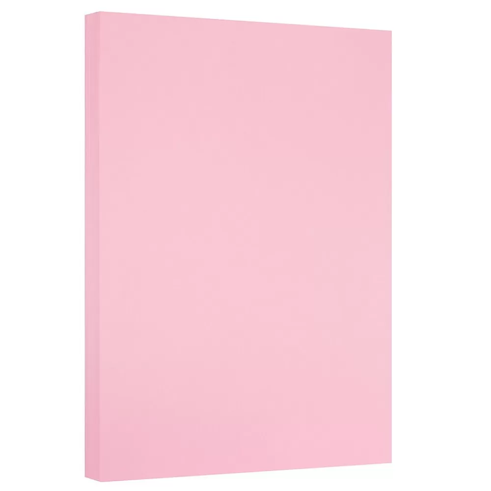 JAM Paper Vellum Bristol 67 lb. Cardstock Paper, 11" x 17", Pink, 50 Sheets/Pack (16932848) Store
