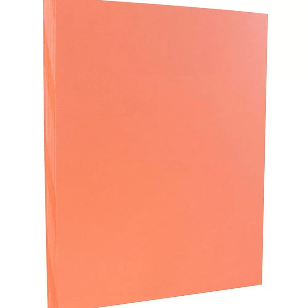 JAM Paper Vellum Bristol 110 lb. Cardstock Paper, 8.5" x 11", Salmon Pink, 50 Sheets/Pack (169856) Best Sale