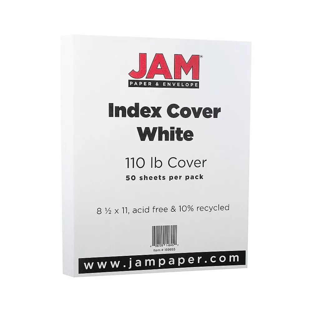 JAM Paper Vellum Bristol 110 lb. Cardstock Paper, 8.5" x 11", White Vellum Bristol, 50 Sheets/Pack (169855) New