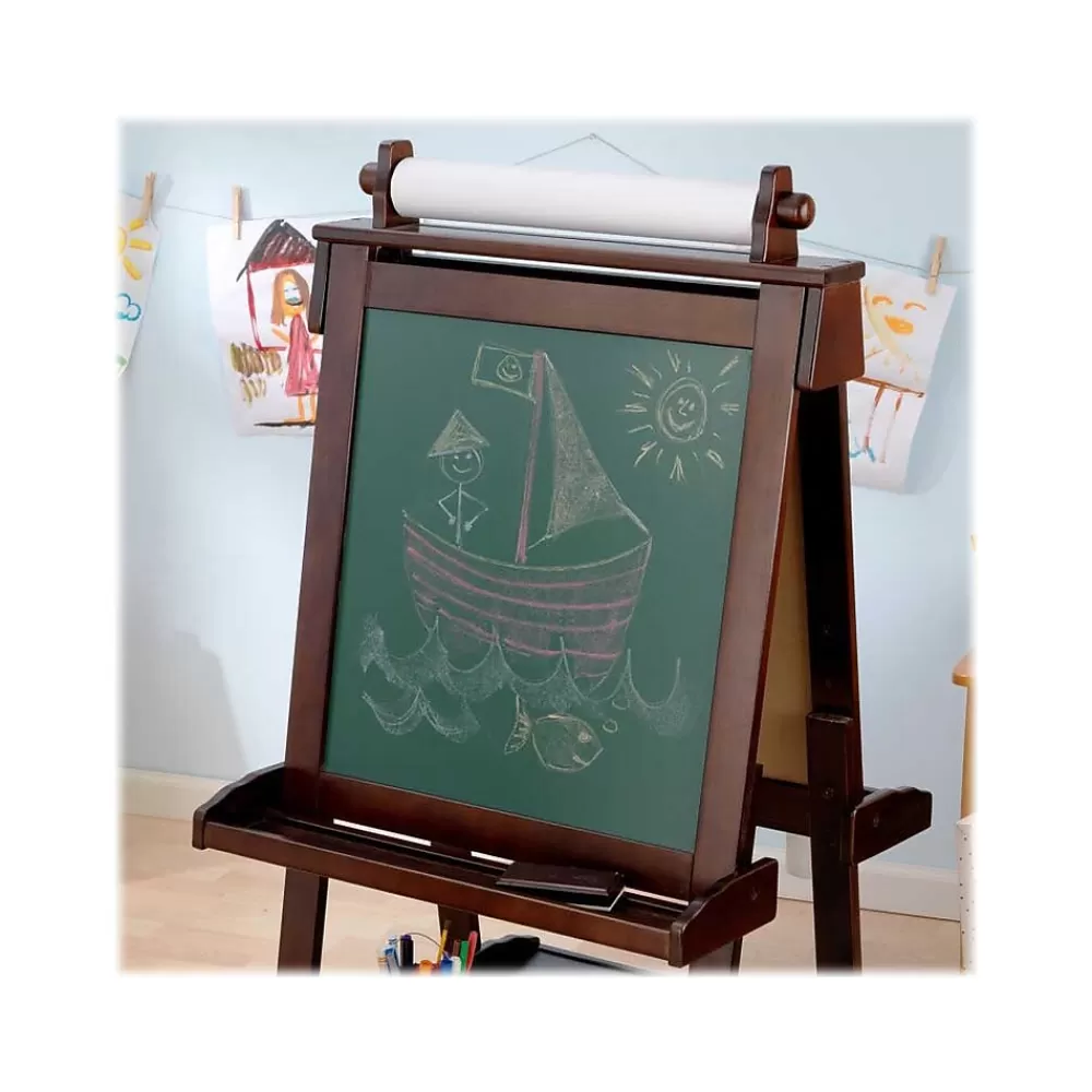 KidKraft Deluxe Dry/Wet Erase Easel, 48", Espresso Laminated Wood (62019) Online