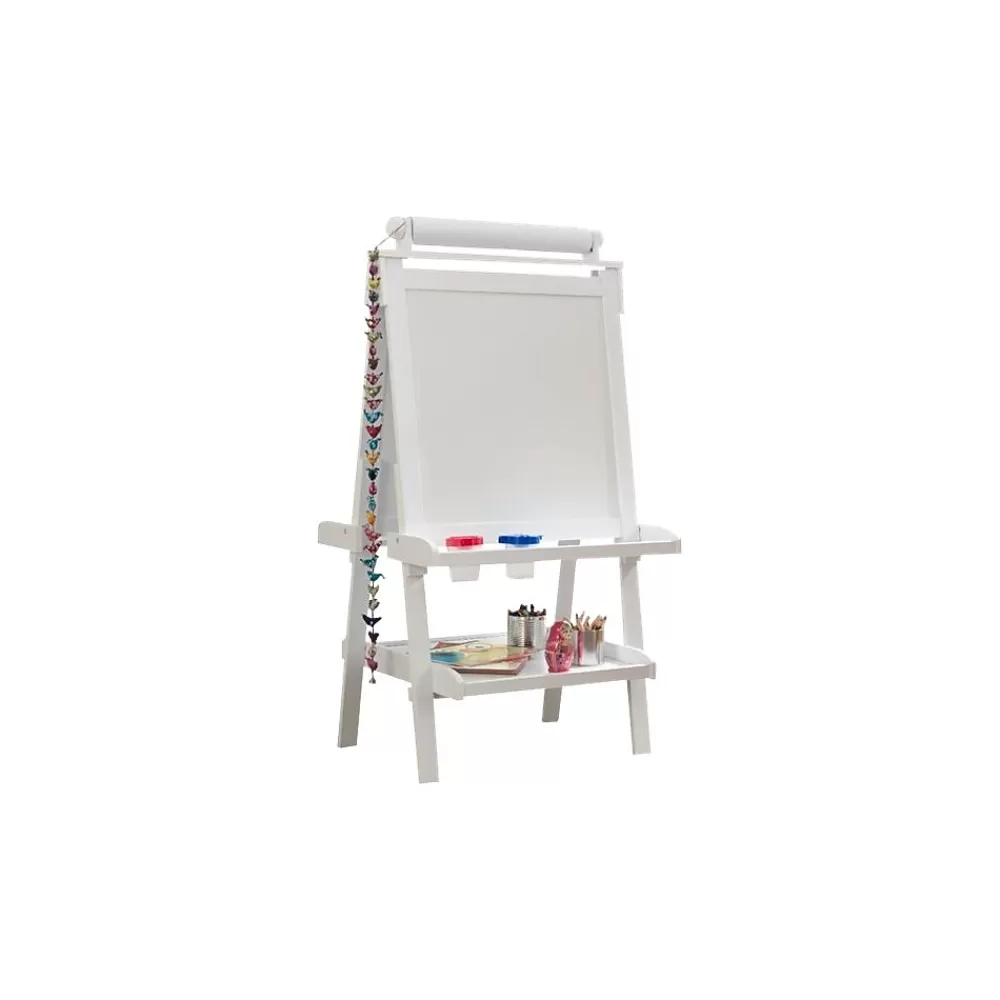 KidKraft Deluxe Dry/Wet Erase Easel, 48", White Wood (62040) Sale