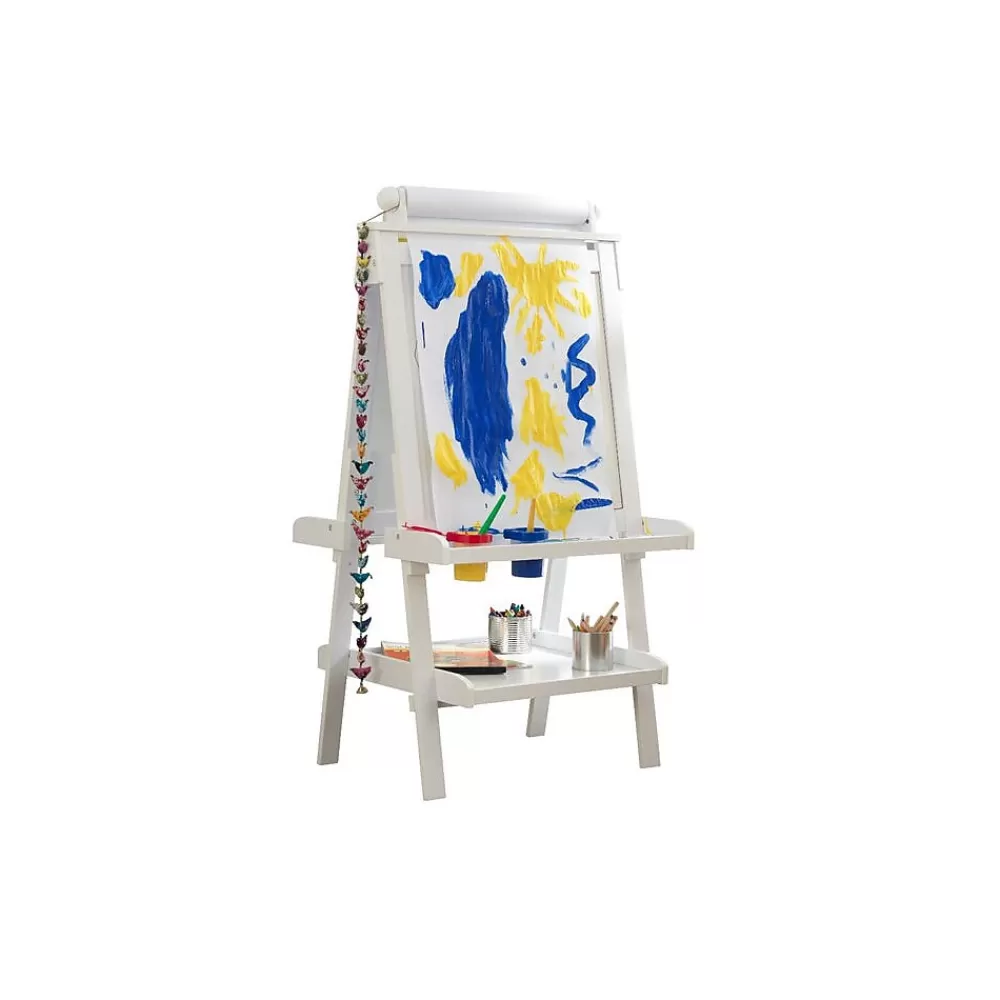 KidKraft Deluxe Dry/Wet Erase Easel, 48", White Wood (62040) Sale