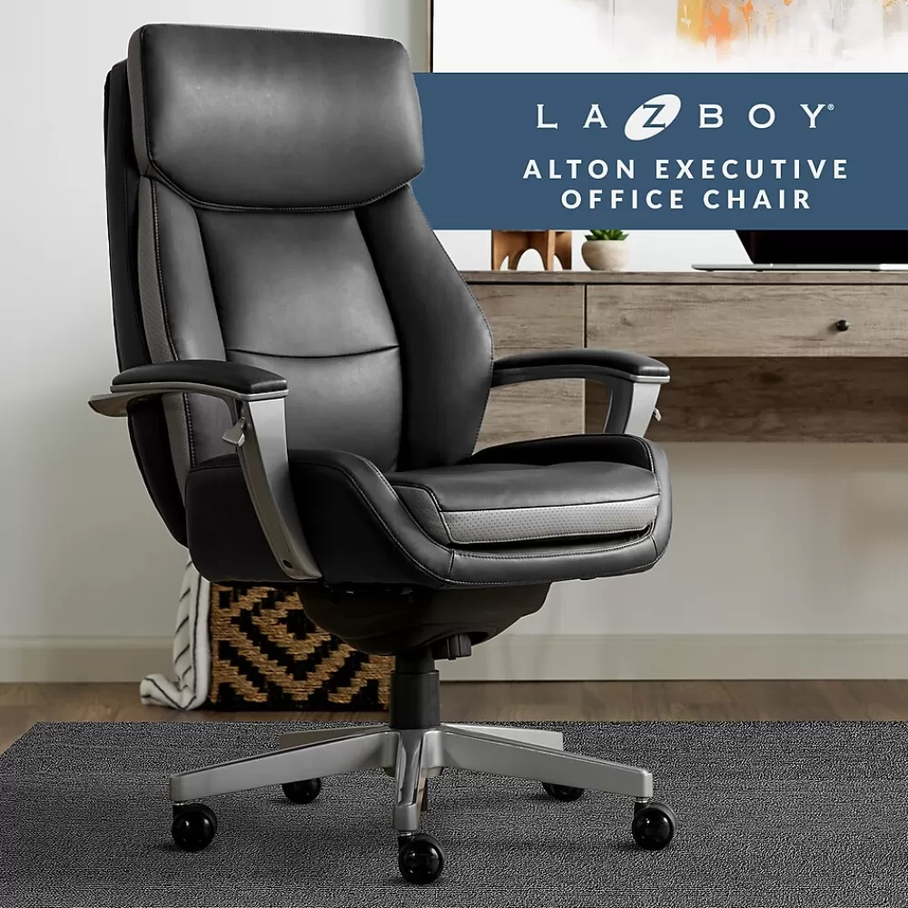 La-Z-Boy Alton Leather Executive Chair, (51544) Black Outlet