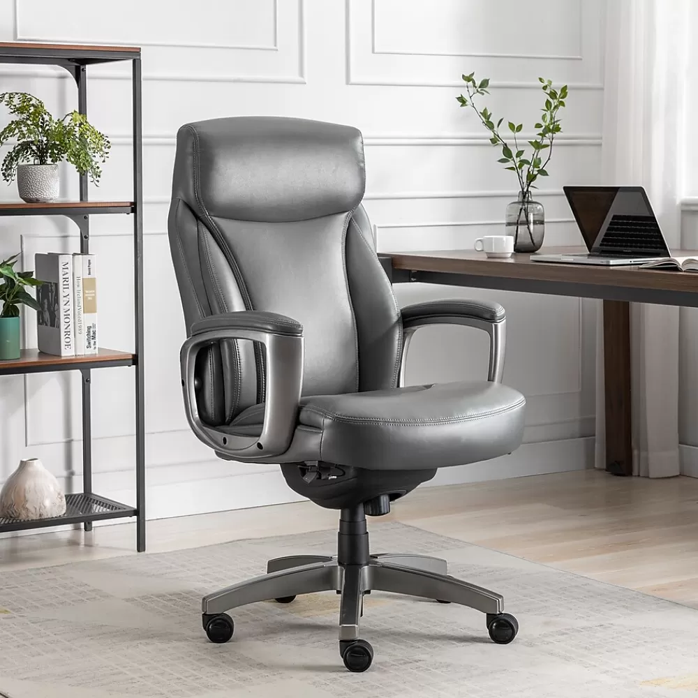 La-Z-Boy Leather Executive Chair, (51446) Gray Discount