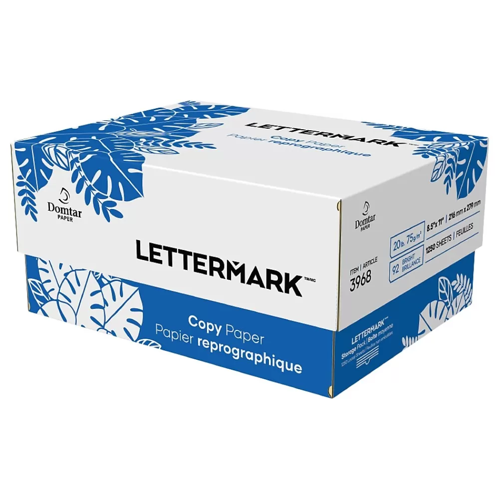 Lettermark 8.5" x 11" Copy Paper, 20 lbs., 92 Brightness, 1250 Sheets/Carton (3968) Sale