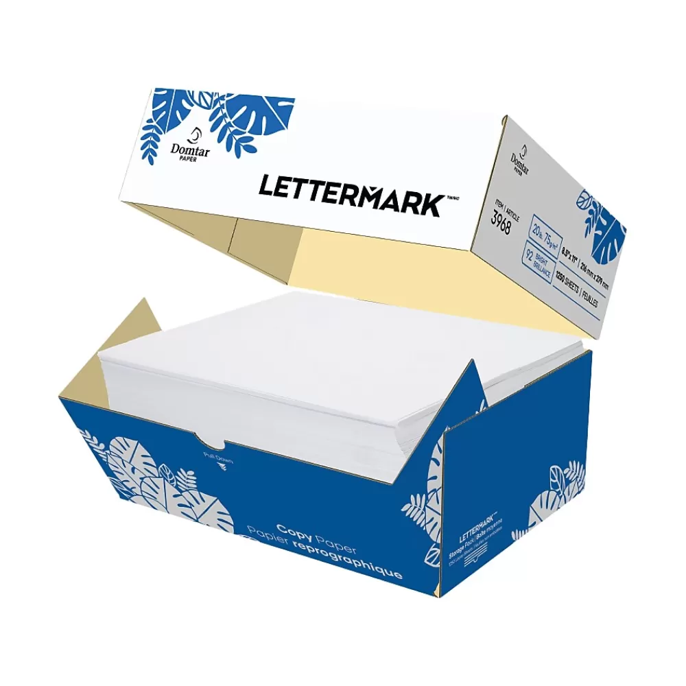 Lettermark 8.5" x 11" Copy Paper, 20 lbs., 92 Brightness, 1250 Sheets/Carton (3968) Sale