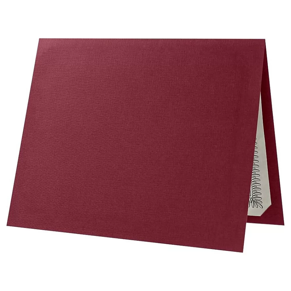 LUX Certificate Holders, 9 1/2" x 11", Burgundy Red Linen, 50/Pack (CHEL185DB10050) Hot