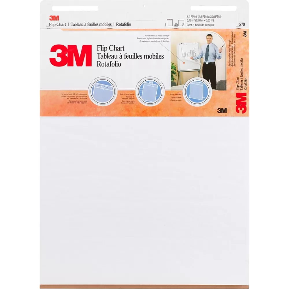 3M Flip Chart Easel Pad, 25" x 30", 40 Sheets/Pad, 2 Pads/Carton (MMM570) Hot