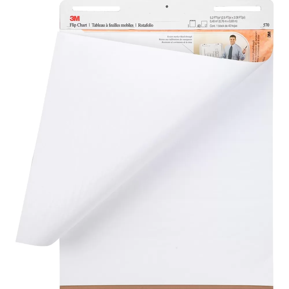 3M Flip Chart Easel Pad, 25" x 30", 40 Sheets/Pad, 2 Pads/Carton (MMM570) Hot