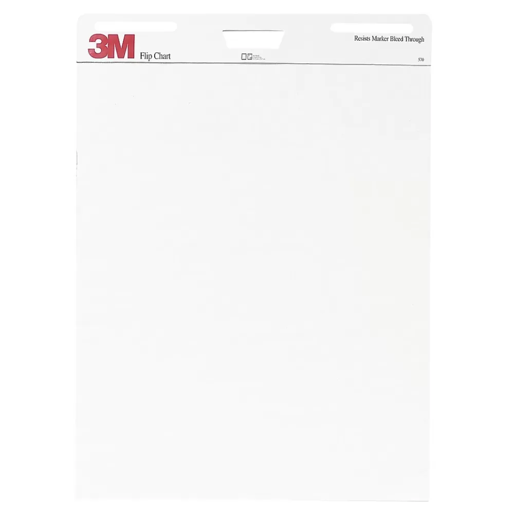 3M Flip Chart Easel Pad, 25" x 30", White, 40 Sheets/Pad (570) Cheap