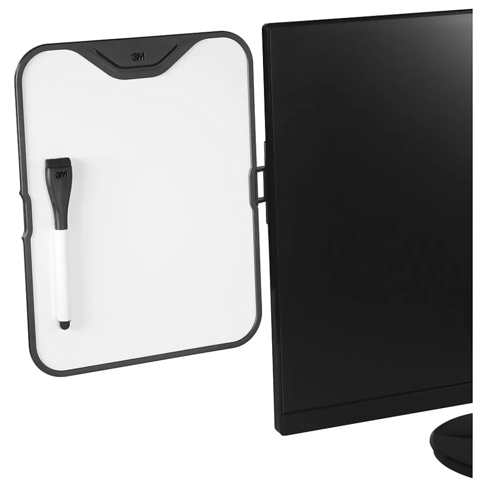 3M ™ Monitor Whiteboard with Document Clip, Black (MWB100B) Cheap