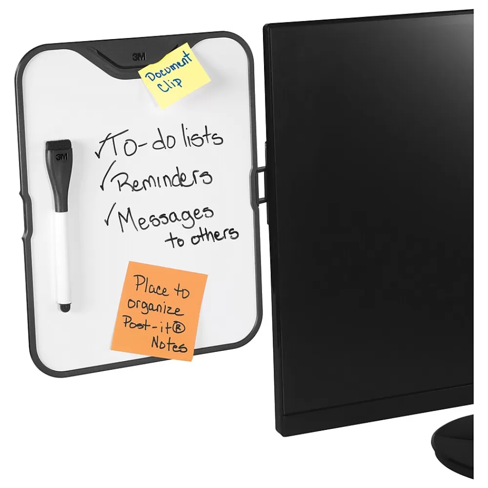 3M ™ Monitor Whiteboard with Document Clip, Black (MWB100B) Cheap