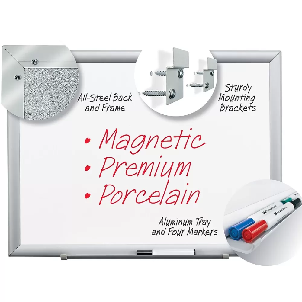 3M Porcelain Dry-Erase Whiteboard, Aluminum Frame, 8' x 4' (DEP9648A) Cheap