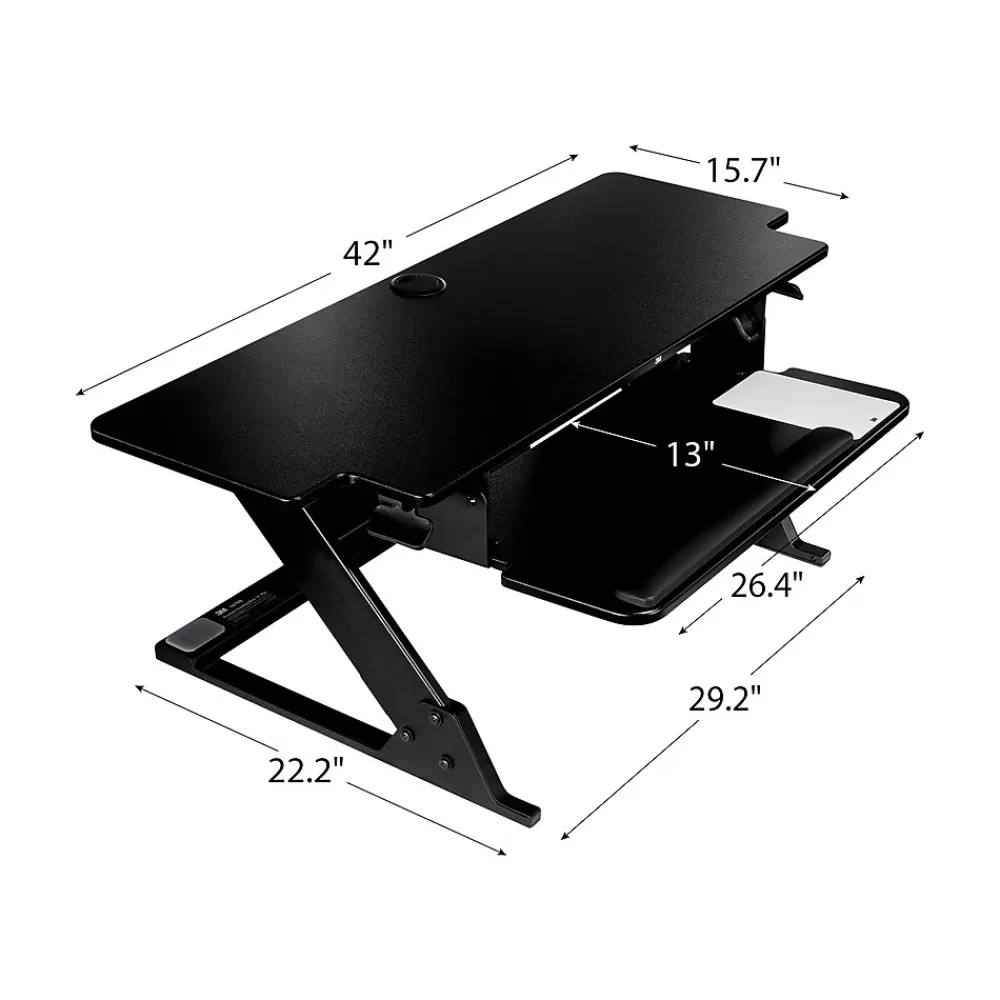 3M Precision XL Easy Lift 6" - 20" Adjustable Desk, Black (SD70B) Online