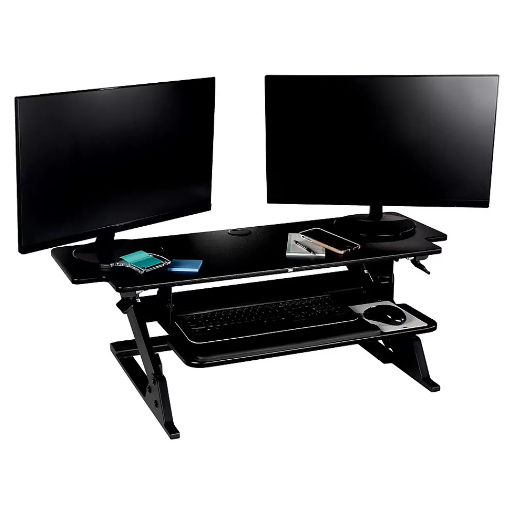 3M Precision XL Easy Lift 6" - 20" Adjustable Desk, Black (SD70B) Online