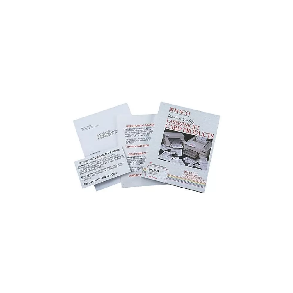 Maco Laser and Ink Jet Post Cards, 2 Up, 6"x4", White, 100/Bx Best Sale